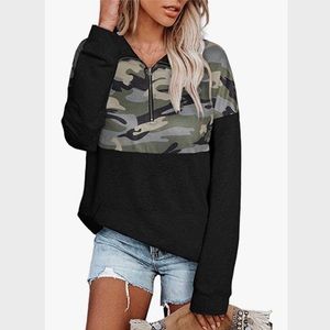 Women’s Long Sleeve Pullover | Large | Camouflage